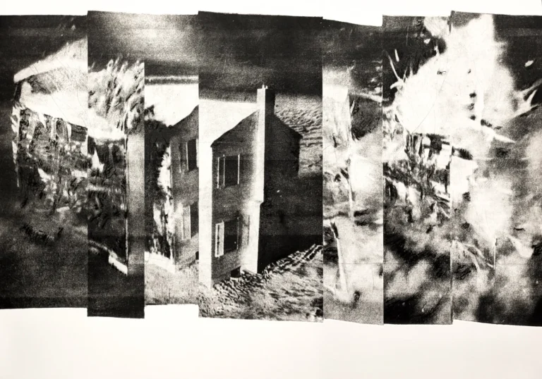Ioannis Anastasiou, «Seven Stops Before the End» (2026): calcografia da matrice incisa al laser, puntasecca, 35 × 50 cm