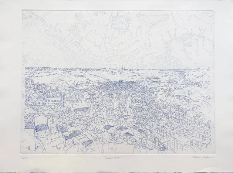 Martina Verdirame, «Sentieri Svelati» (2026): ceramolle e acquaforte, 35,5 × 50 cm