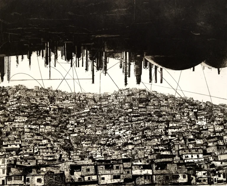 Pedro Luis Lava, «Conto alla Rovescia» (2018): acquaforte, acquatinta, 32 × 40 cm